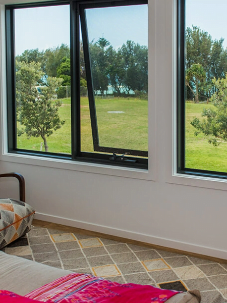 Awning strut windows